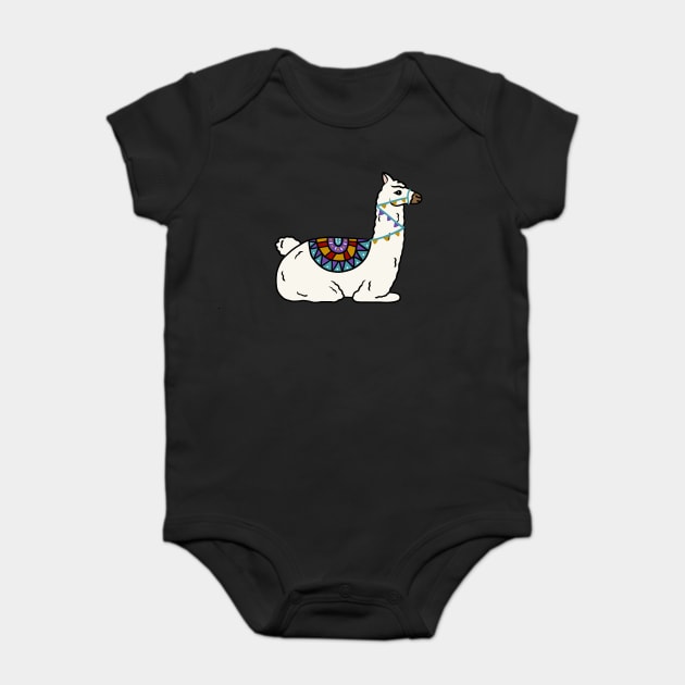 Peruvian llama Alpaca Animal Baby Bodysuit by logiamerch